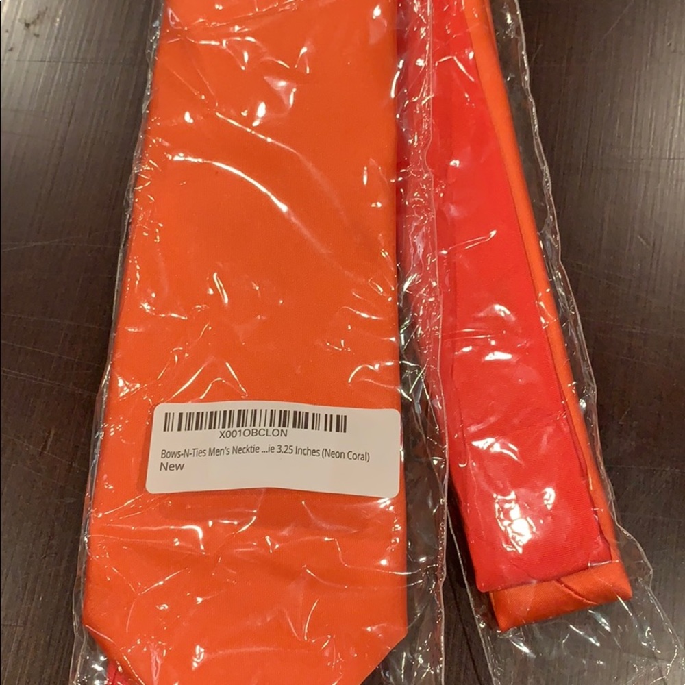 Bows-N-Ties men’s necktie ie3.25 inches Neon coral
